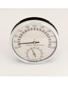 One Dial Stainless Steel Sauna or Steam Room Thermometer / Hygrometer