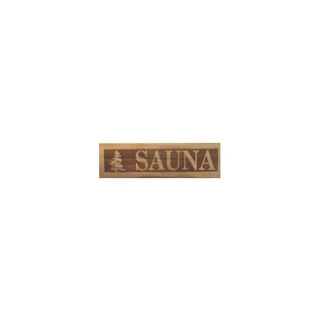 Cedar Sauna Sign with Tree