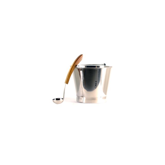 FINO Bucket, 2.5 Gallon Stainless Steel including matching Ladle