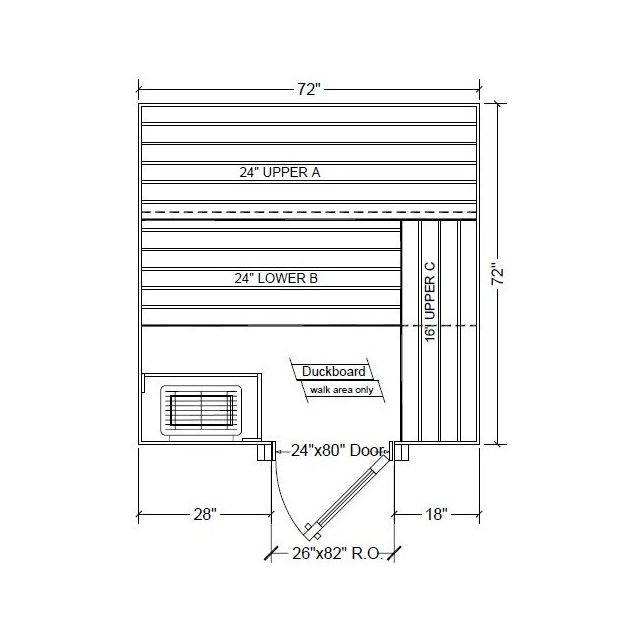 6x6 Clear White Aspen Custom Sauna Kit